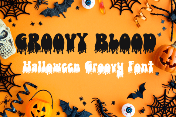 Groovy Blood: A Playful Halloween Display Font for Business Branding