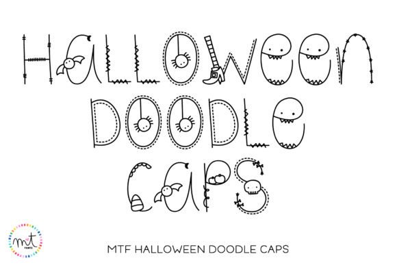 Halloween Doodle Caps: A Playful Display Font for Spooky Cute Designs