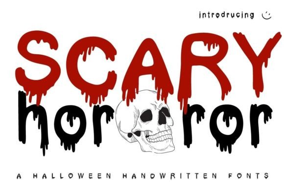 Scary Horror: A Blood-Dripping Display Font for Halloween Crafts and Spooky Products